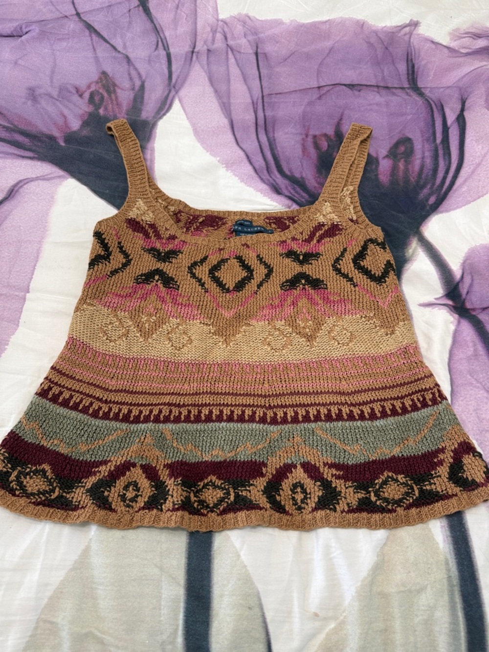 Polo by Ralph Lauren Multicolor Patterned Knit Tank Top